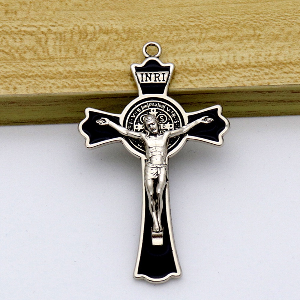 diyalo-จี้ไม้กางเขน-st-benedict-crucifix-สีทอง-สีเงิน-สําหรับทําเครื่องประดับ-สร้อยคอ-diy-1-ชิ้น