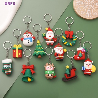 Xrfs พวงกุญแจ จี้ตุ๊กตาซานตาคลอส กวางน่ารัก เหมาะกับของขวัญคริสต์มาส สําหรับห้อยกระเป๋าเป้สะพายหลัง