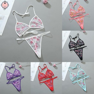 Womens Mesh Sheer Bra Set Ultra-thin Lingerie G-String Thong Underwear Nightwear 2022 hot sale new