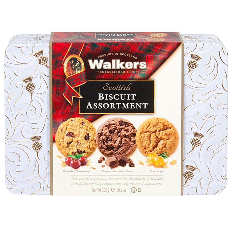 Walkers Biscuit Assorted Tin 300g. วอล์คเกอร์สชอร์ตเบรดแอสซอสเมนต์ 300