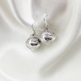 ต่างหูเงินกระดิ่ง ตอกลาย ต่างหูเงินแท้ 925 : DSP 925 Sterling Silver Earing [ESPP0163]