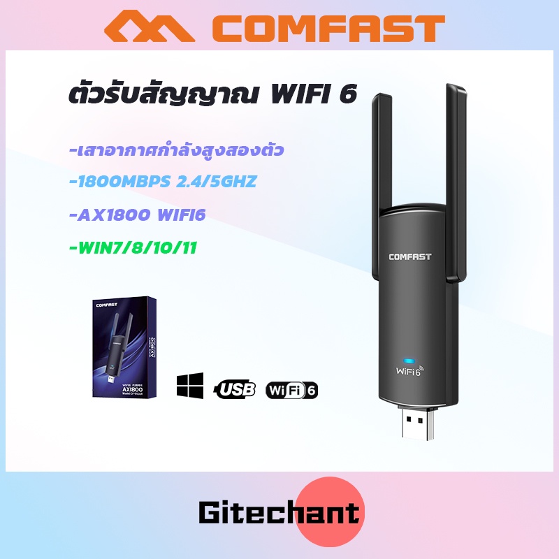 comfast-cf-953ax-1800mbps-wifi-6-usb-adapter-2-4g-และ-5g-การ์ดเครือข่ายไร้สายความเร็วสูง-usb3-0-wireless-dongle-สำหรับ-win10-11