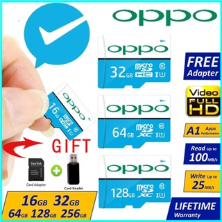 สินค้า การ์ดหน่วยความจํา Micro SD ของแท้ OPPO Class10 512G 256GB 128GB 64GB 32GB 16GB 100MB/s 64GB 32GB 16GB สําหรับโทรศัพท์มือถือ และคอมพิวเตอร์