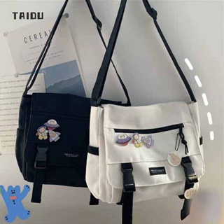 TAIDU กระเป๋าสะพายข้าง กระเป๋าสะพายข้างเดียว สไตล์ญี่ปุ่นย้อนยุค ความจุสูง ไม่จำกัดเพศ การออกแบบที่เรียบง่ายแบบสบาย ๆ แพคเกจการทำงาน INS อินเทรนด์