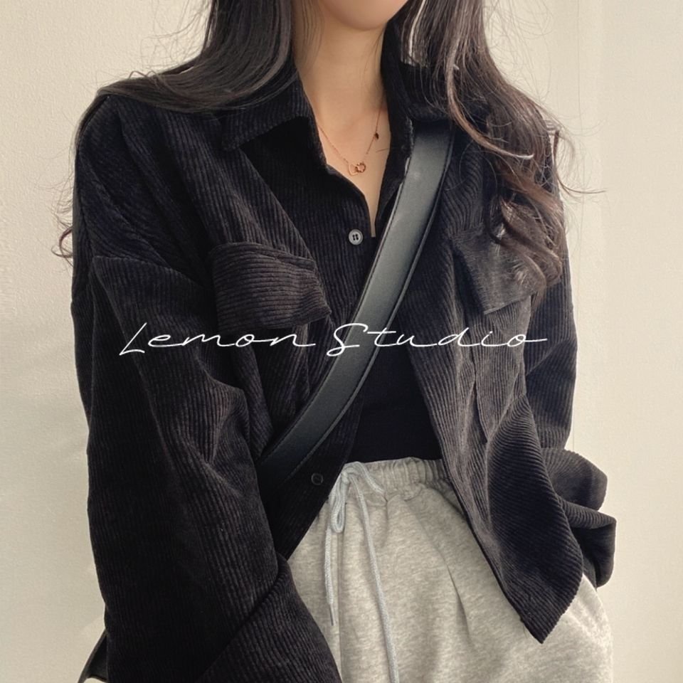 lemon-studio-เสื้อแจ็คเก็ตผ้าลูกฟูกสีทึบสไตล์เกาหลี-s-3xl-80115