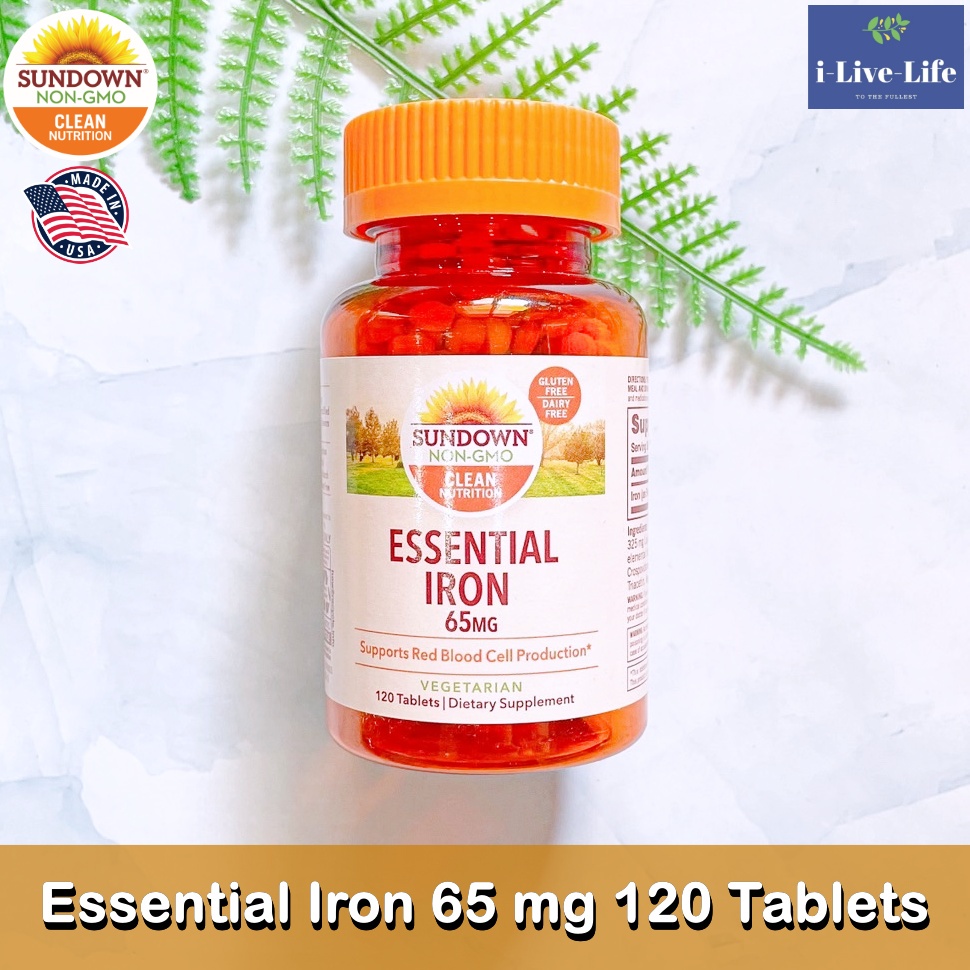 ธาตุเหล็ก Essential Iron, 65 mg, 120 Tablets - Sundown Naturals ...