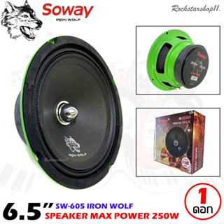 SOWAY รุ่น SW-605 IRON WOLF ดอกลำโพงเสียงกลาง 6.5นิ้ว กำลังขับ250วัตต์ดอกลำโพง ลำโพงเฟสปลั๊กงานดี แหลมใส ของแท้