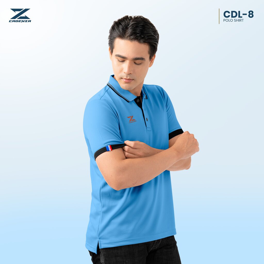 ภาพสินค้าใหม่  เสื้อโปโลผู้ชาย CADENZA (คาเดนซ่า) รุ่น CDL-8 MEN ผ้า Micro polyester 100% ใส่บาย สีเหลือง/ฟ้า/ชมพู/ส้ม/ขาว/เข... จากร้าน ksl_sport บน Shopee ภาพที่ 5