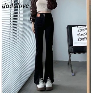 DaDulove💕 New Korean Version of Ins High Waist Slit Jeans Loose Wide Leg Pants Fashion Large Size Micro Flared Pants