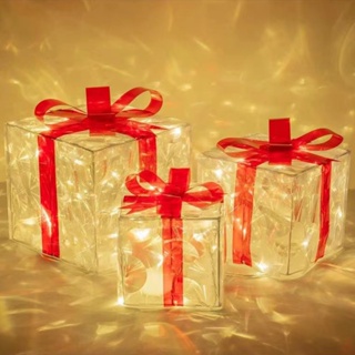 [EPAY] กล่องของขวัญ ประดับโบว์ มีไฟคริสต์มาส