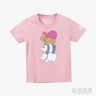 DOSH KIDS UNISEX T-SHIRTS WE BARE BEARS เสื้อยืดคอกลม แขนสั้น เด็กชาย-เด็กหญิง DBBBT5027-PI