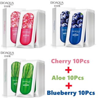 BIOAQUA 30Pcs Moisturizing Blueberry Cherry Aloe Jelly Mask Face Wrapped Masks Oil Control Smooth Tender Replenishment S