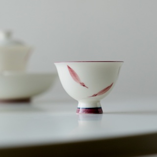 Magnolia Petal Master Cup [Huayun] ชุดถ้วยชาเซรามิค สไตล์กังฟู [A040]
