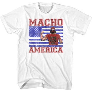 Macho America Randy Savage T-Shirt เสื้อยืดชาย เสื้อยืดสีขาวผู้ชาย