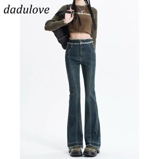 DaDulove💕 New Korean Version of Retro Flared Pants High Waist Loose Denim Micro Pants Womens plus Size Wide Leg Pants