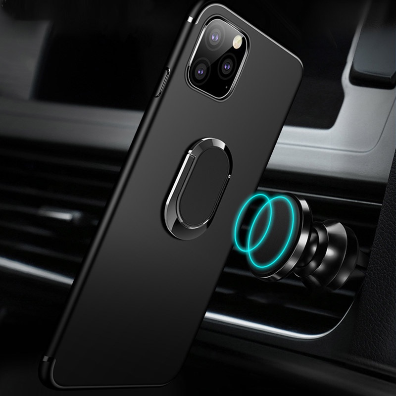 tecno-spark-10-pro-เคสโทรศัพท์-แบบแม่เหล็ก-สีดํา-ที่วางแหวนนิ้วในรถ-เคสด้านหลัง-tpu-นิ่ม
