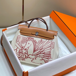 พรี​ ราคา11400 Hermes Herbag 31 กระเป๋าถือ กระเป๋าสะพาย กระเป๋าสะพายไหล่