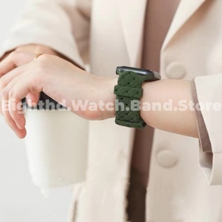 สายนาฬิกาข้อมือซิลิโคน แบบสาน สําหรับ Apple Watch Series Ultra 8 7 6 SE 5 4 3 2 1 iWatch ขนาด 49 มม. 41 มม. 45 มม. 44 มม. 40 มม. 42 มม. 38 มม.