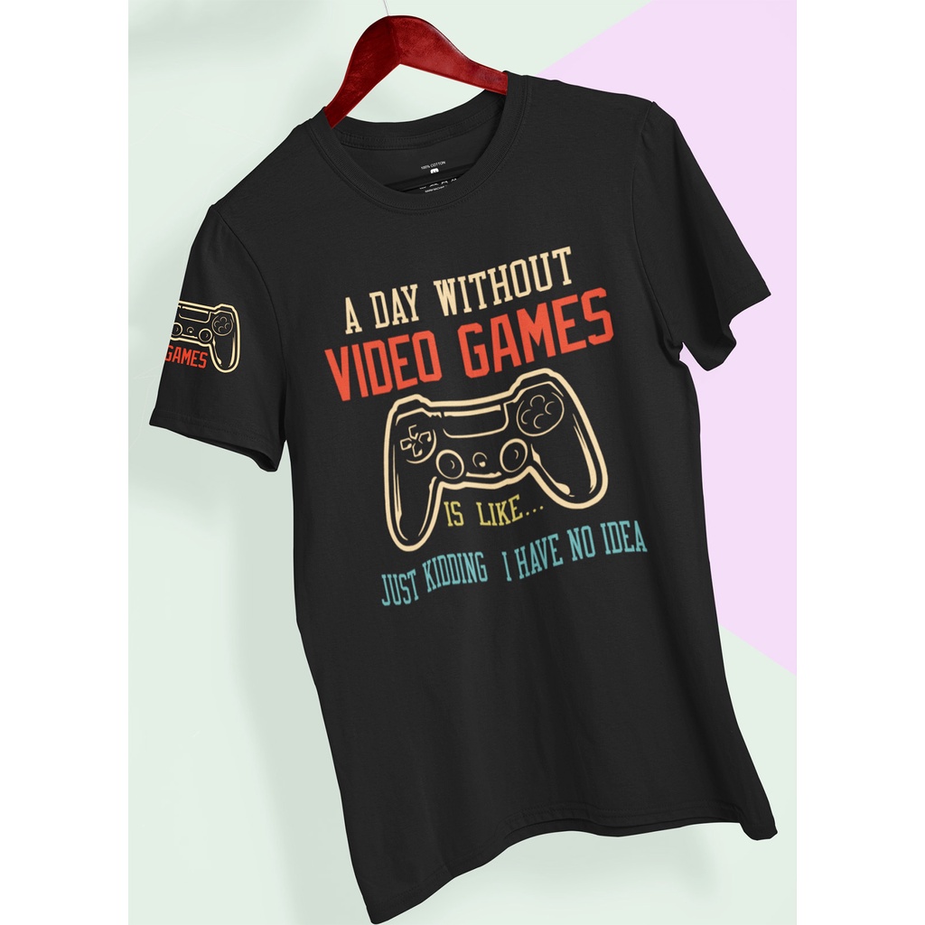 เสื้อยืดแขนสั้น-เสื้อยืดผ้าฝ้าย-100-พิมพ์ลาย-a-day-without-video-games-คุณภาพสูง-ไซซ์-eu-สําหรับวัยรุ่น-และเด็ก