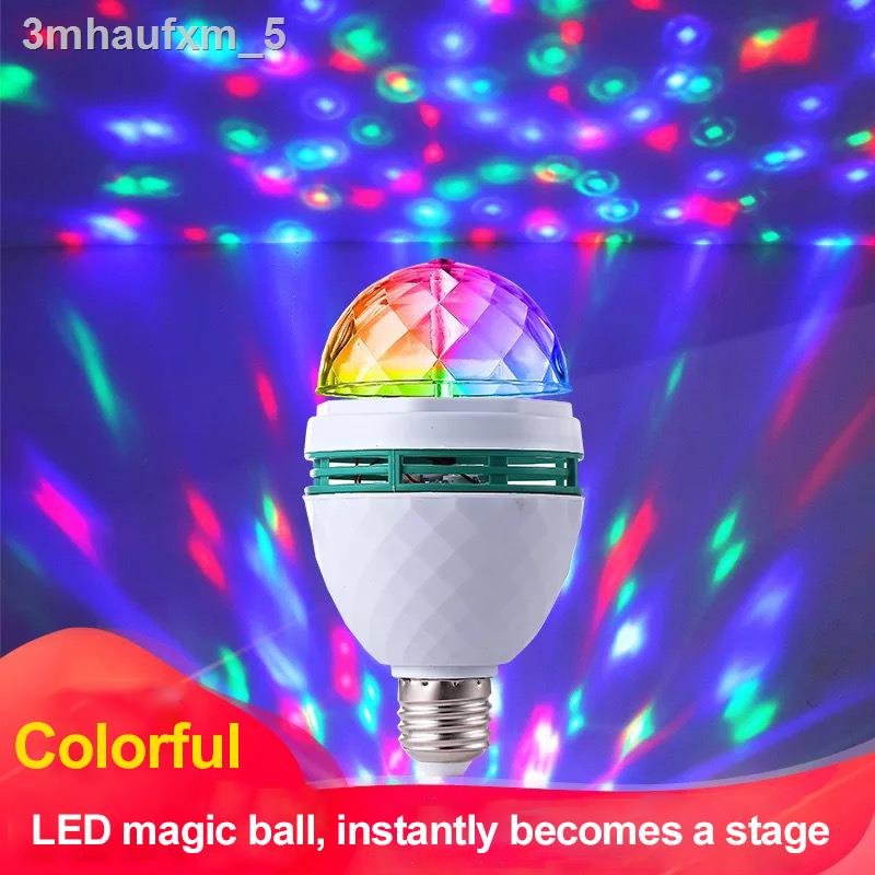 หลอดไฟ-led-rgb-หมุนอัตโนมัติ3w-e27ไฟเวทีไฟปาร์ตี้ดิสโก้ไฟเวทีไฟเวทีคริสตัลบอลหลอดไฟหมุน-rgb