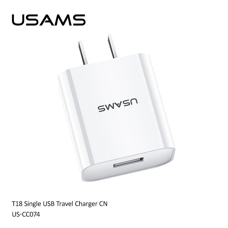 usams-ที่ชาร์จโทรศัพท์-ที่ชาร์จมือถือรูusb-ชาร์จเร็ว2aใช้ได้กับทุกยี่ห้อ-รุ่นt18