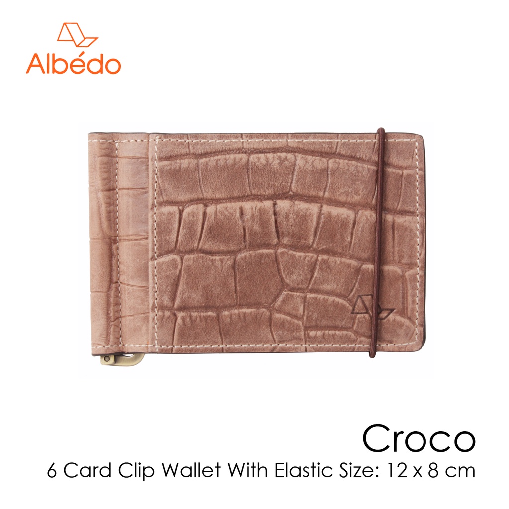 albedo-croco-6-card-clip-wallet-with-elastic-กระเป๋าสตางค์-คลิปหนีบธนบัตร-กระเป๋าใส่บัตร-รุ่น-croco-cc41277