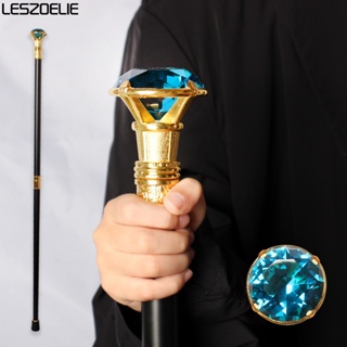 Lake Blue Crystal Luxury Walking Stick For Men Decorative Walking Cane Women Diamond Handle Elegant Fashion Walking Stic