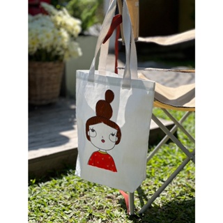 กระเป๋าสะพาย ผ้าแคนวาส   DIY Painted BAG น้องส้ม