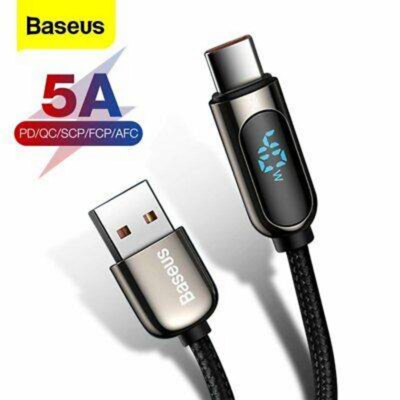 baseus-cable-usb-type-c-5a-ยาว-1m-มีจอแสดงสถานะ-รองรับการชาร์จไว-40w-สายถักไนลอน-รองรับมือถือ-android-ชาร์จเร็ว-ปลอดภัย