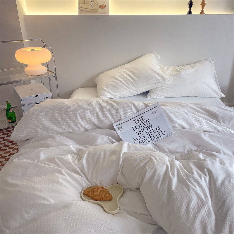 ผ้าปูที่นอน-ชุดผ้าปูที่นอน-5-6ฟุต-กระโปรงเตียงสี่ชิ้นสไตล์เกาหลีผ้าปูเตียงลูกไม้สไตล์สาธารณะผ้านวมคลุมเตียงเดี่ยวห