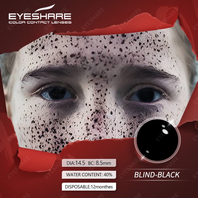eyeshare-คอนแทคเลนส์คอสเพลย์-สีดํา-และสีขาว-สําหรับปาร์ตี้ฮาโลวีน