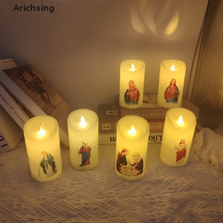 &lt;Arichsing&gt; โคมไฟ LED รูปพระเยซูคริสต์ ไร้เปลวไฟ แนวโรแมนติก สร้างสรรค์ ลดราคา