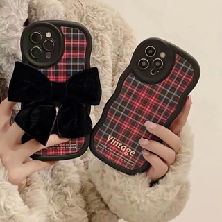 เคสโทรศัพท์มือถือนิ่ม กันตก ลายคลื่น ประดับโบว์น่ารัก สําหรับ iPhone14 14promax 14pro 14max 13 13promax 13pro 12 12promax 12pro 11