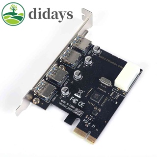 Didays อะแดปเตอร์การ์ดไรเซอร์ขยาย Usb 3.0 PCIE 4 พอร์ต PCI Express สําหรับคอมพิวเตอร์