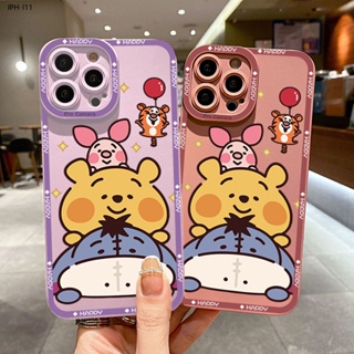 Compatible With iphone 11 Pro MAX X XS XR เข้ากันได้ เคสไอโฟน สำหรับ Cute Cartoon Winnie The Pooh เคส เคสโทรศัพท์ เคสมือถือ Full Cover Shell Shockproof Back Cover Protective Cases