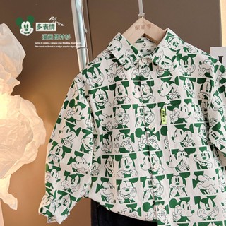 Onekid🌼2022 ใหม่ เด็กชาย เกาหลี เวอร์ชั่น ถนนผัด เต็ม ของ เสื้อ พิมพ์ลาย เด็กทารก ต่างประเทศ สไตล์ บาง เย็น เสื้อ
