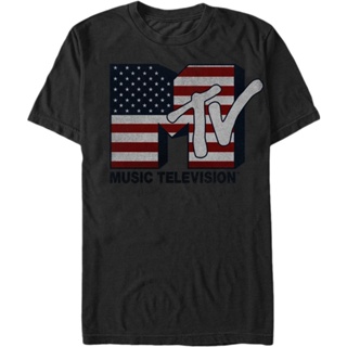US Flag MTV T-Shirt เสื้อยืดสไตล์เกาหลี เสื้อยืด oversize