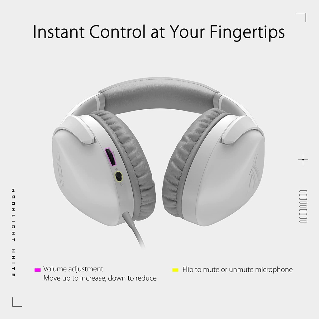 ASUS ROG Strix Go Core Moonlight White (3.5mm, Vitual 7.1, Volume & Mic ...