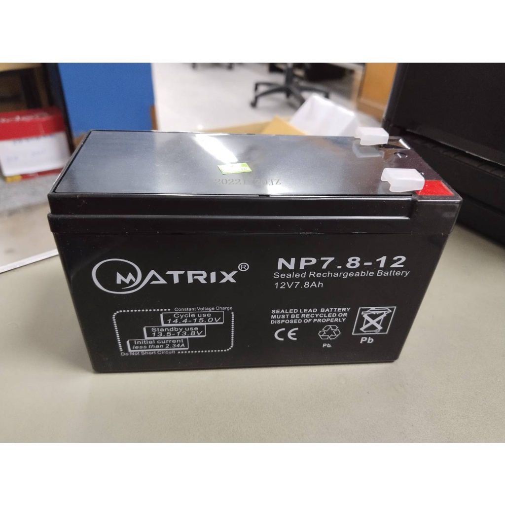 แบตเตอรี่-matrix-ups-12v-7-8ah-bt005-ใช้กับเครื่องสำรองไฟ