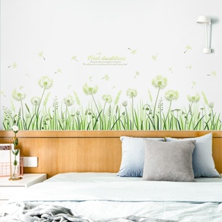 【Zooyoo】สติกเกอร์ติดผนัง ลายดอกแดนดิไลอัน สีเขียวสด สําหรับตกแต่งพื้นหลังห้องนั่งเล่น ห้องนอน