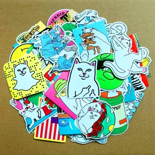 🔥พร้อมส่ง🔥New RipNDip sticker 50ชิ้น- Bad Cats สติ๊กเกอร์  50Pcs/Set DIY Fashion Luggage Laptop Skateboard 中指貓