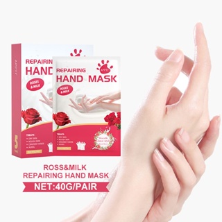 Roses Hand Mask Hydrate Moisturizing Smooth Solve Dry and Cracked Hands Rose Milk Hand Mask