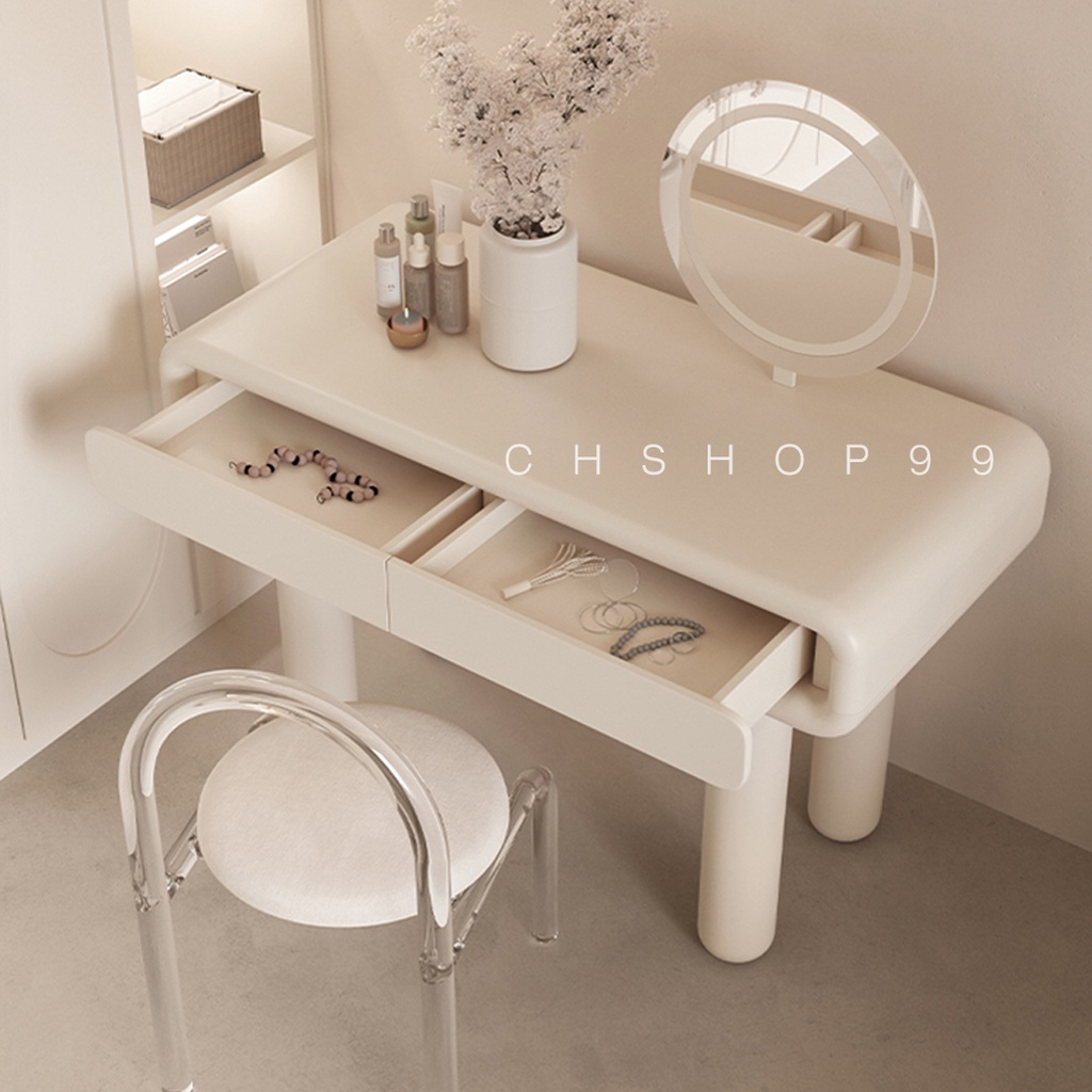 โต๊ะเครื่องแป้งมินิมอล-minimal-ดีไซน์สวย-วัสดุนำเข้า-แถมฟรี-กระจกแต่งหน้าระบบสัมผัส-ส่งฟรี