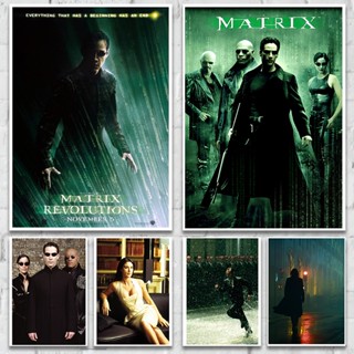 โปสเตอร์กระดาษคราฟท์ ลายภาพยนตร์ The Matrix สไตล์เรโทร แฟชั่นยอดนิยม สําหรับตกแต่งบ้าน ห้องนอน