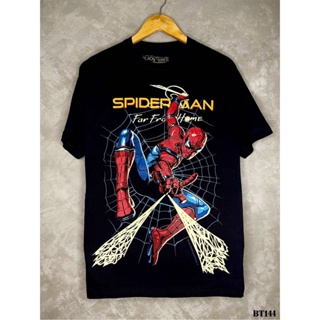 Spidermanเสื้อยืดสีดำสกรีนลายBT144