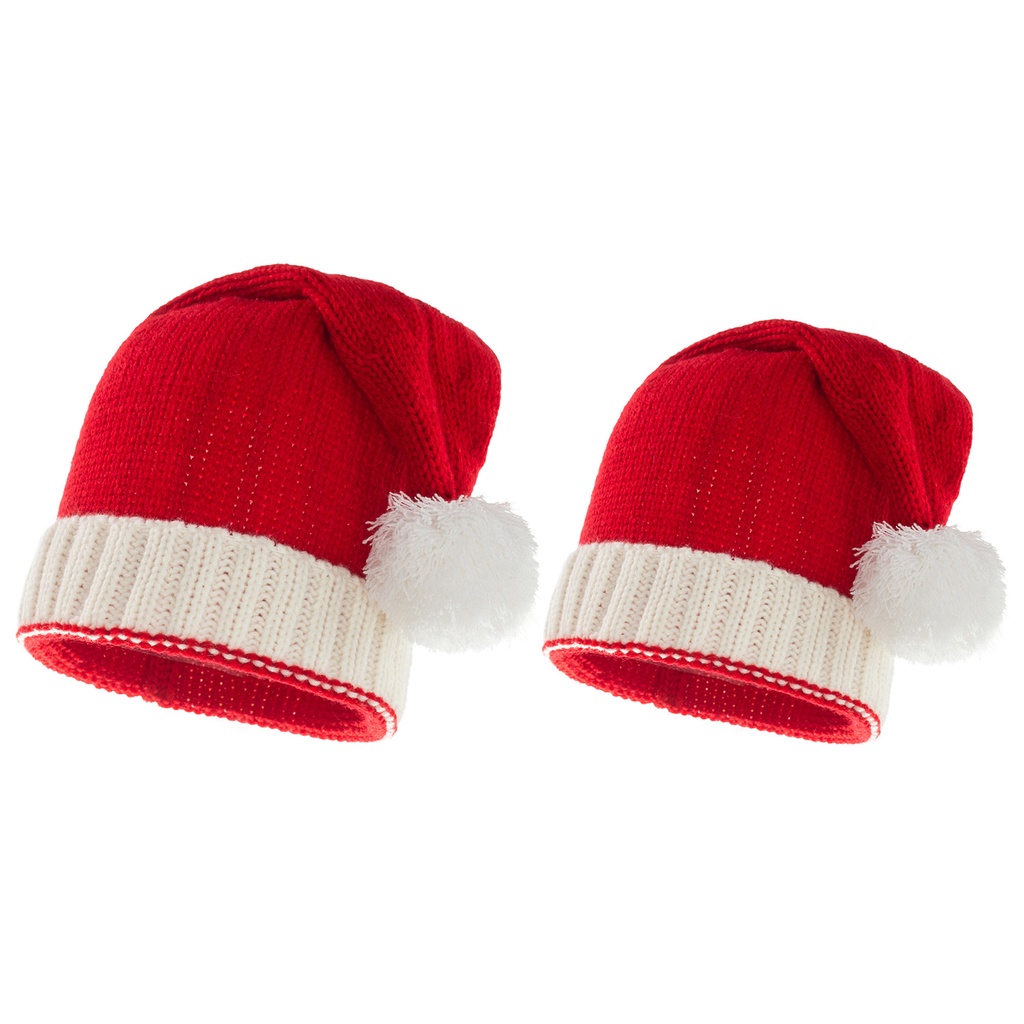 หมวกบีนนี่-ผ้าถัก-แบบนิ่ม-ประดับปอมปอม-ซานตาคลอส-น่ารัก-ของขวัญปีใหม่-สําหรับเด็ก-และผู้ใหญ่-ตกแต่งปาร์ตี้คริสต์มาส