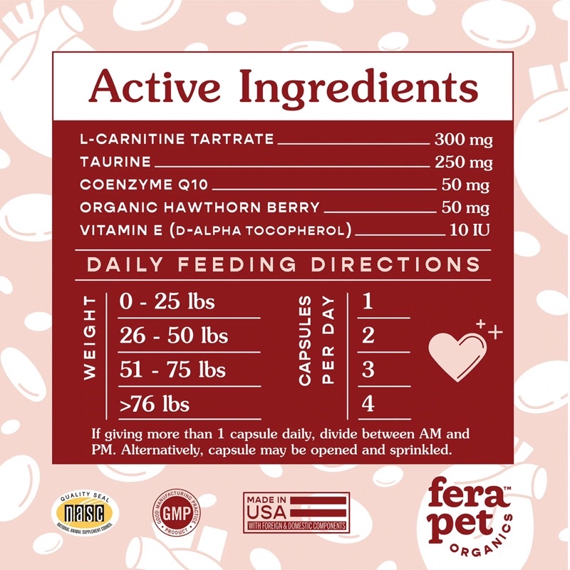 อาหารเสริมสุนัขและแมว-fera-pet-organics-cardiac-support-for-dogs-and-cats-ขนาด-60-capsules