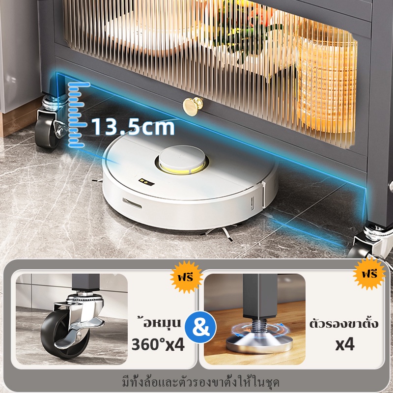 gslife-ตู้วางของ-ตู้เก็บไมโครเวฟ-มีประดู-2-3-4-5ชั้น-ชั้นวางของในครัว-สีเทา