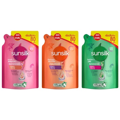 ถุงเติม-sunsilk-shampoo-ซันซิล-ผลิตภัณฑ์แชมพูชนิดถุงเติม-480-มล-มี-3-สูตร