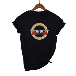 2020 Guns N ดอกกุหลาบ Rock Roll T เสื้อผู้หญิงเสื้อยืด GNR สีดำผ้าฝ้าย Tshirt Vintage Hip Hop หญิง Top Tee